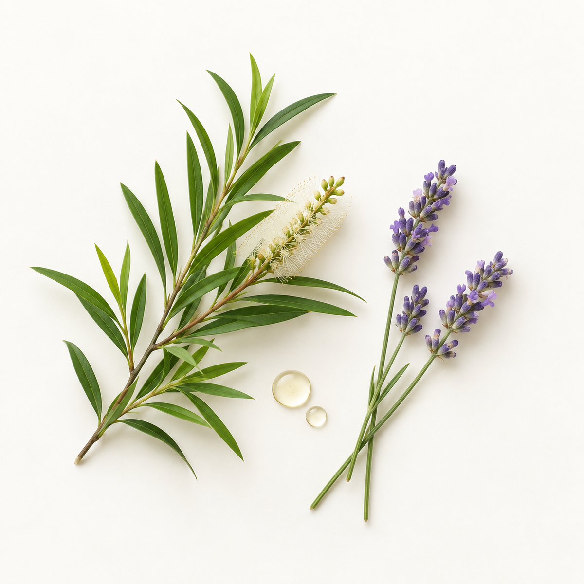 Sérum pour le visage & massage Gua Sha RIKKE arbre à thé & lavande