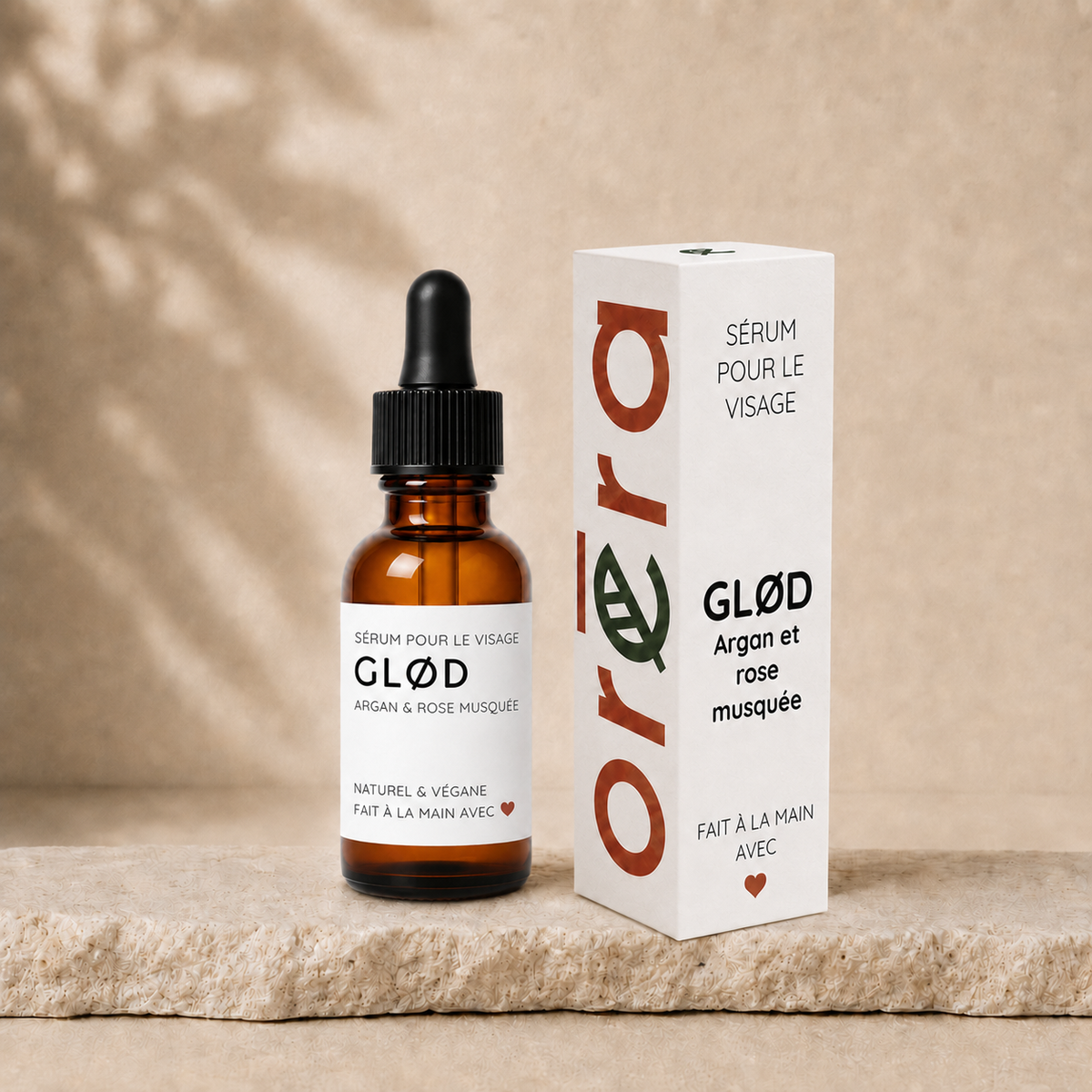Sérum pour le visage & massage Gua Sha GLØD argan & rose musquée