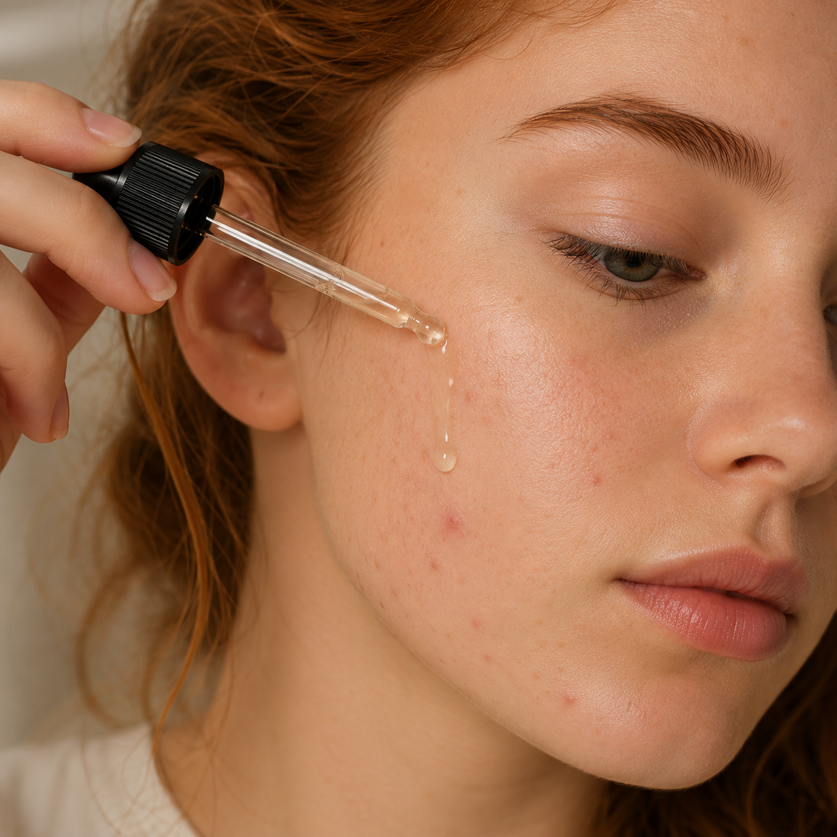 Sérum pour le visage & massage Gua Sha RIKKE arbre à thé & lavande
